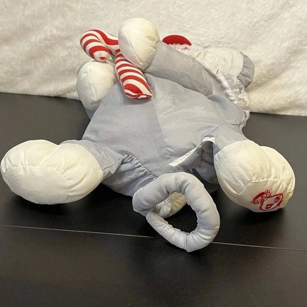 Fisher Price Puffalumps Plush Christmas Santa Mouse Candy Cane Vintage 1987